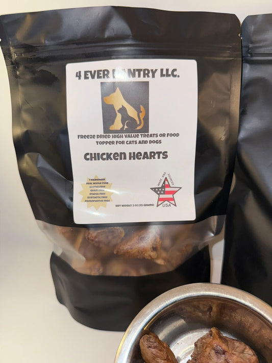 Chicken Hearts - Single Ingredient Freeze-Dried Dog & Cat Treats