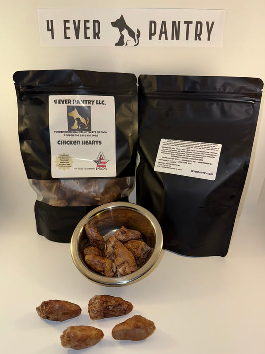 Chicken Hearts - Single Ingredient Freeze-Dried Dog & Cat Treats